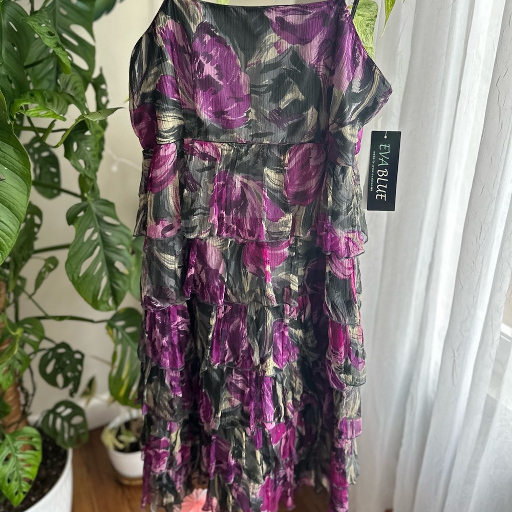 Eva Blue Ruffled Dress